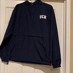 Mens Champion UCR college navy blue windbreaker